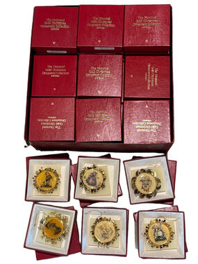 Hummel Gold Christmas Ornament Collection Complete Vintage Danbury Mint